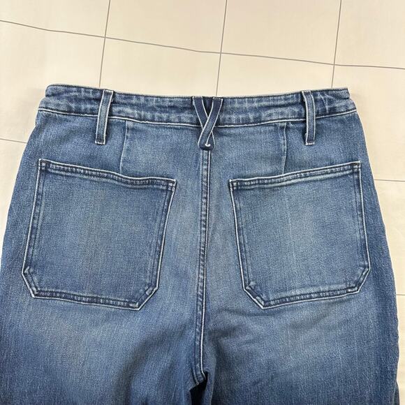 J.Crew Point Sur Jeans Womens 30 Blue Sailor Patch Pocket Wide Leg Marina Wash - Picture 6 of 12